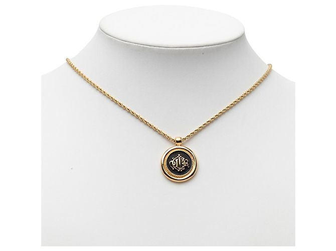 Collana con pendente logo vintage Christian Dior D'oro - vista 6