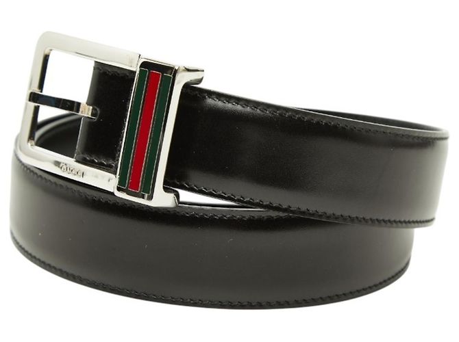 Gucci Sherry Line Square Logo Buckle Belt Black Silvery - view 2