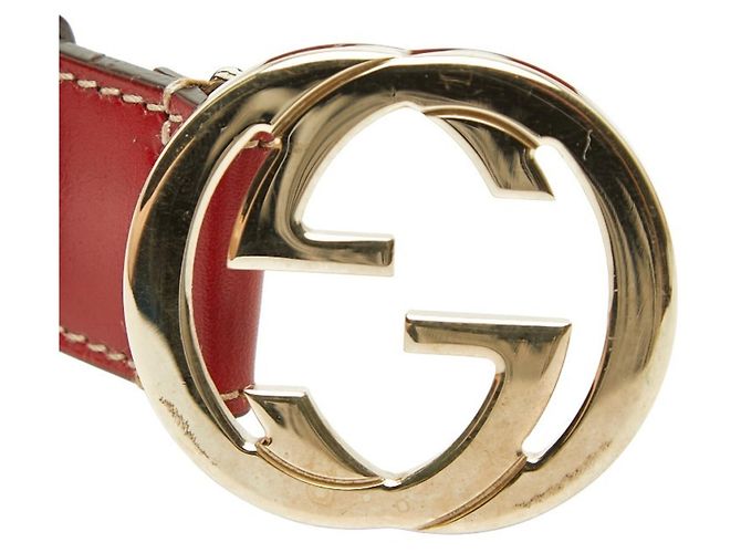 Cintura con fibbia con logo Interlocking G Gucci Rosso - vista 4