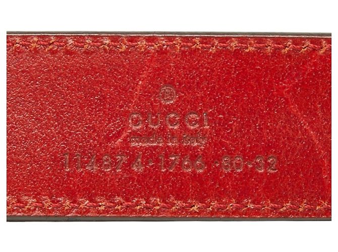 Cintura con fibbia con logo Interlocking G Gucci Rosso - vista 5