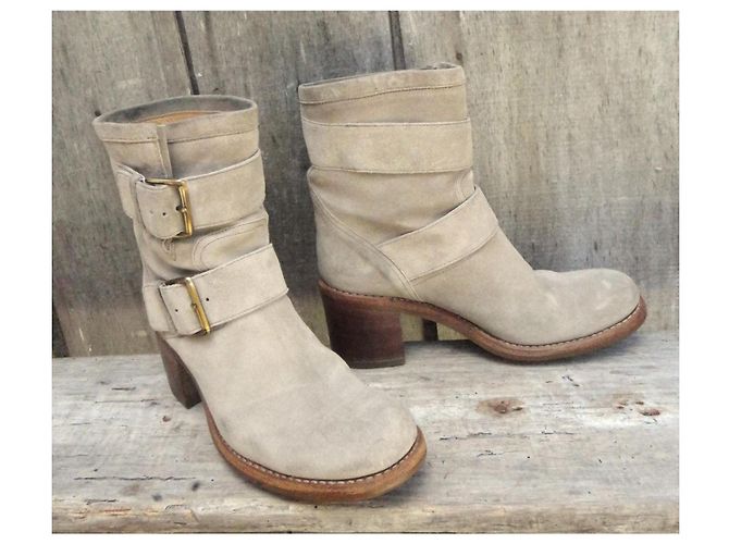 Free Lance Biker 7 Mini Strap Botines de ante Beige - vista 2