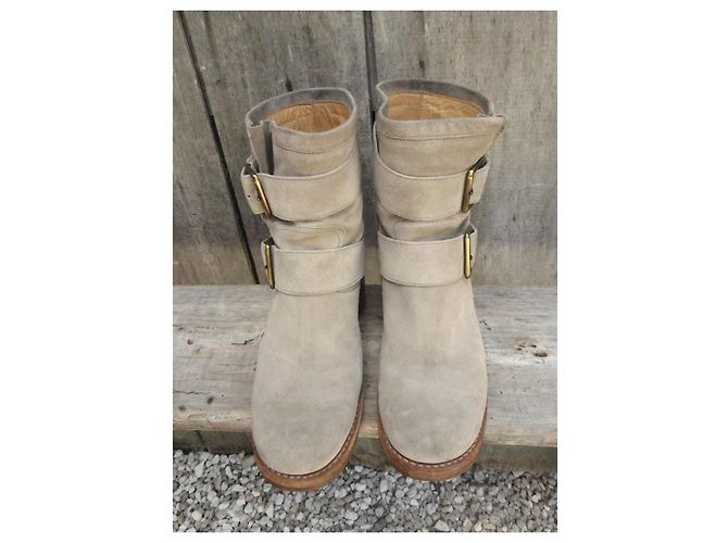 Free Lance Biker 7 Mini Strap Botines de ante Beige - vista 4