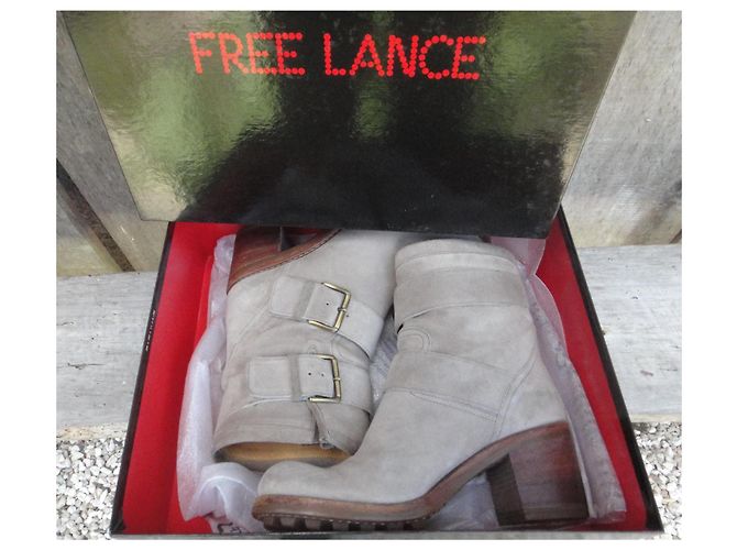 Free Lance Biker 7 Mini Strap Botines de ante Beige - vista 7