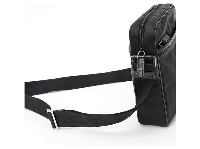 Borsa a tracolla Prada Re-Nylon x Pelle Saffiano Nero - vista 2