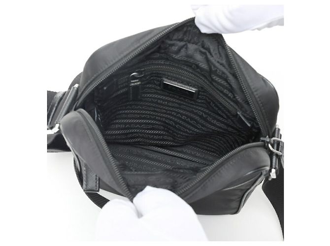 Borsa a tracolla Prada Re-Nylon x Pelle Saffiano Nero - vista 7