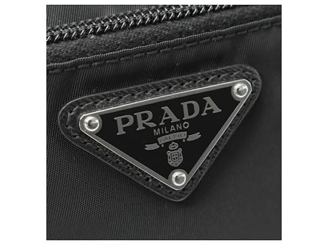 Saffiano Prada Nylon Reisebeutel Schwarz - Ansicht 4
