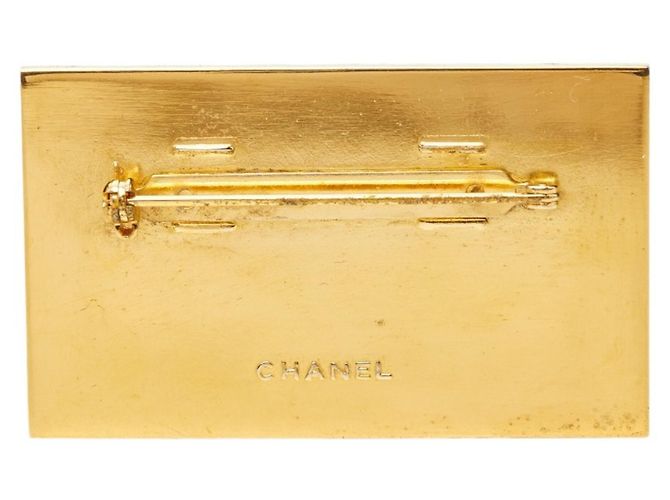 Chanel Logo Plate Brosche vergoldet Golden - Ansicht 2