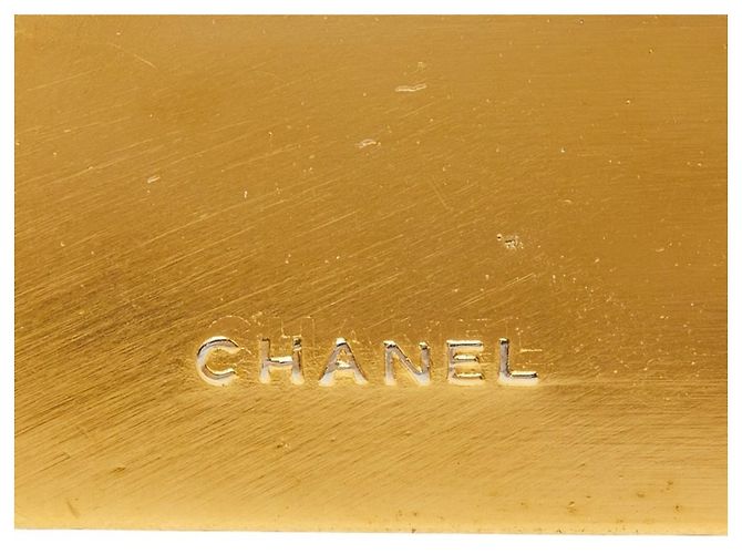 Chanel Logo Plate Brosche vergoldet Golden - Ansicht 3