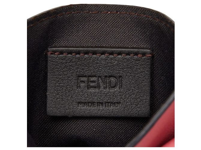 Baguette Porta-cartões de couro rosa Fendi - vista 11