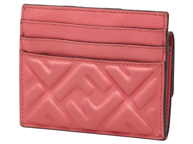 Baguette Porta-cartões de couro rosa Fendi - vista 2