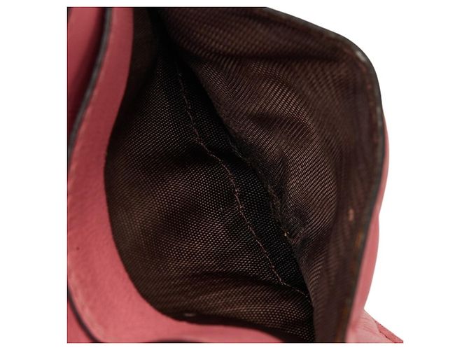 Baguette Porta-cartões de couro rosa Fendi - vista 9