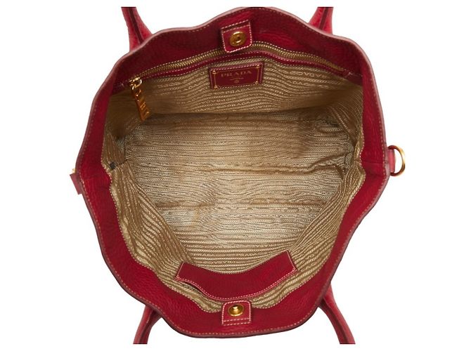Tote e Borsa a Spalla in Pelle Rossa Prada Rosso - vista 9