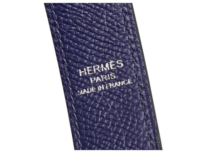 Hermès Correa de hombro Hermes Bandoulière Tressage de Cuir Negro Azul Naranja - vista 7
