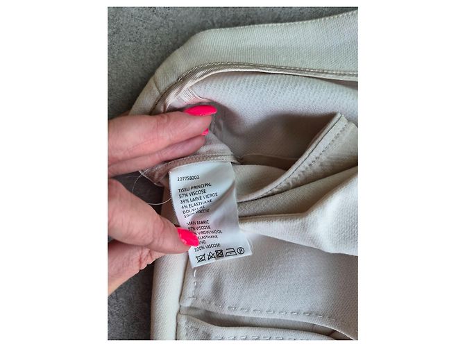 Shorts Carven bege em lã e viscose - vista 7