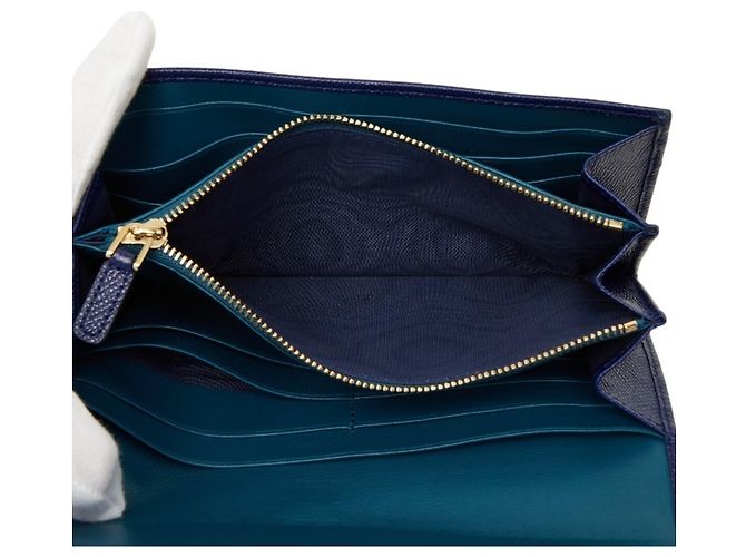 Bulgari Bvlgari Long Wallet aus blauem Leder - Ansicht 6