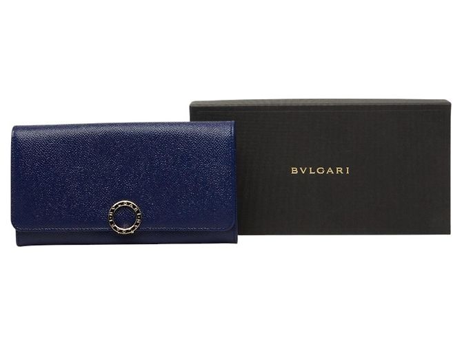 Bulgari Bvlgari Long Wallet aus blauem Leder - Ansicht 9