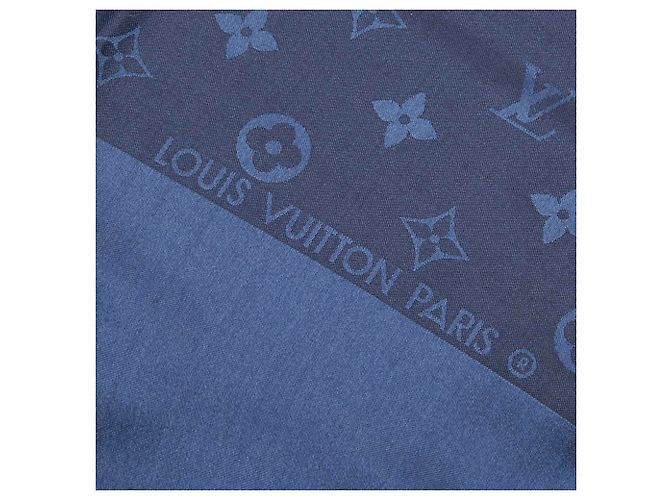 Louis Vuitton Monogram Seidenschal in Navy Marineblau - Ansicht 2