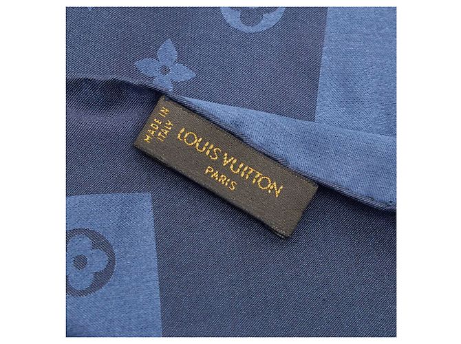 Louis Vuitton Monogram Seidenschal in Navy Marineblau - Ansicht 3