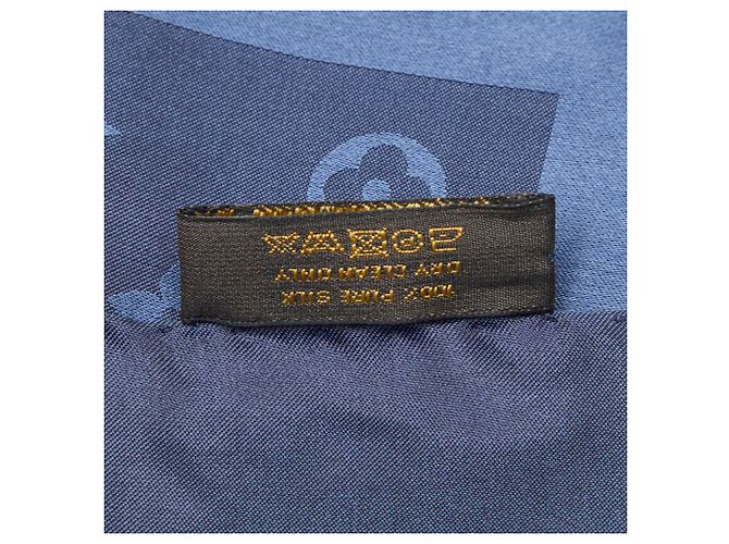 Louis Vuitton Monogram Seidenschal in Navy Marineblau - Ansicht 4