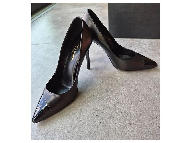 Saint Laurent Décolleté in vernice nera Nero - vista 11