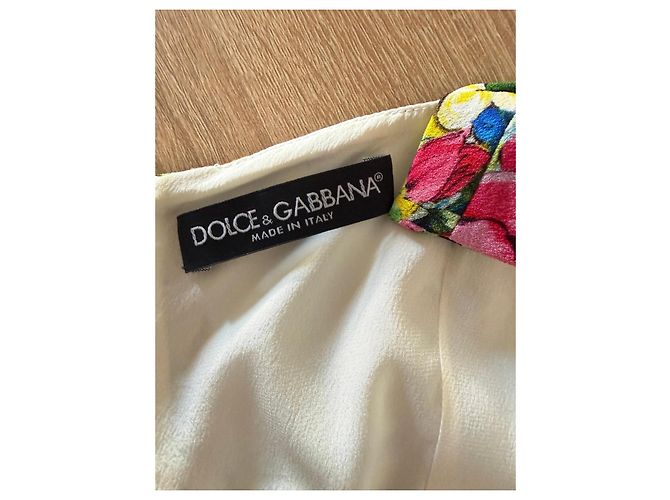 Dolce & Gabbana Minikleid mit Blumenprint - Hellblau Braun Pink Weiß Grün Gelb - Ansicht 6