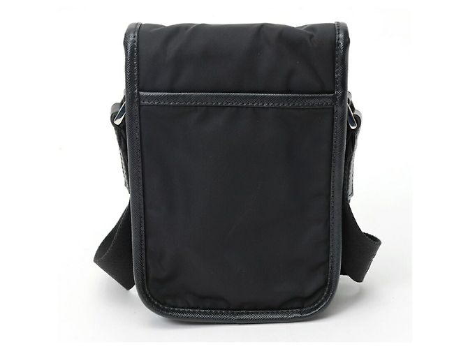Mini borsa a tracolla in Re-Nylon x pelle Saffiano Prada Nero - vista 3