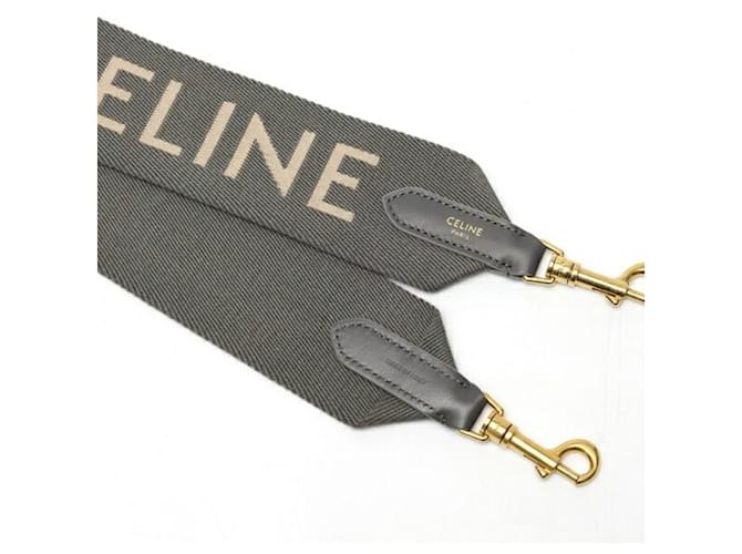 Céline Borsa a tracolla Celine Jacquard Long Strap Marrone Bianco - vista 4