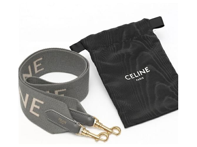 Céline Borsa a tracolla Celine Jacquard Long Strap Marrone Bianco - vista 6