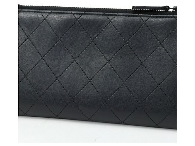 Portafoglio lungo Matelassé Chanel in pelle nera Nero - vista 2