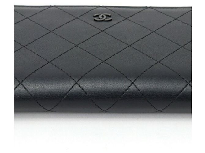 Portafoglio lungo Matelassé Chanel in pelle nera Nero - vista 3