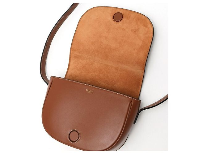 Céline Borsa a Spalla Celine Folco Cuir Triomphe Marrone - vista 5