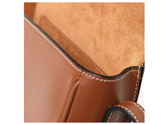 Céline Borsa a Spalla Celine Folco Cuir Triomphe Marrone - vista 6