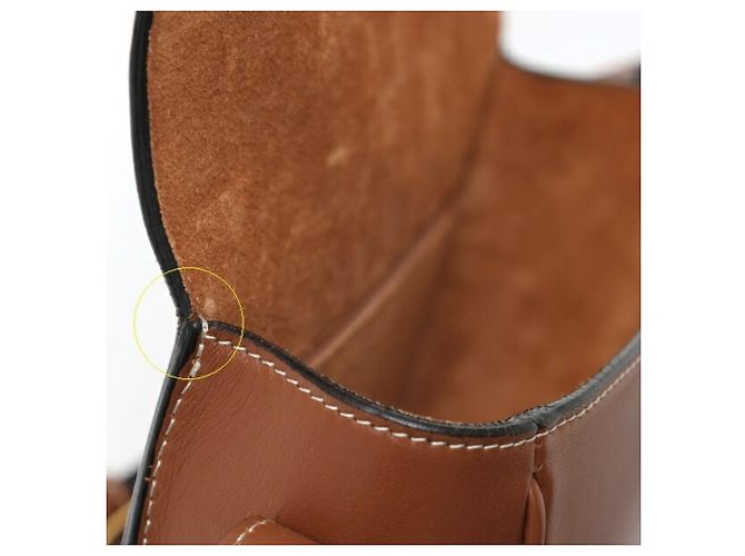 Céline Borsa a Spalla Celine Folco Cuir Triomphe Marrone - vista 7
