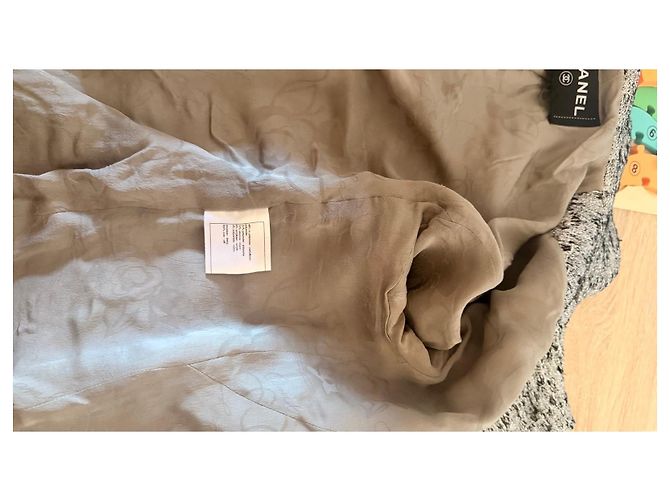 Chanel Tweed-Jacke doppeltreihig Schwarz Weiß Grau - Ansicht 9