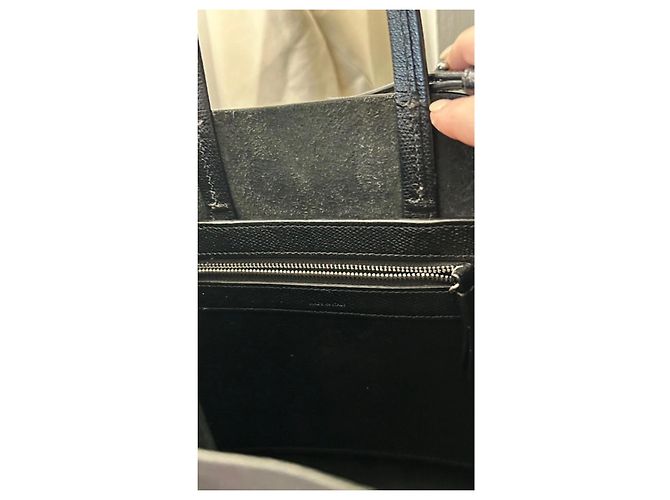 Borsa Cabas Two Way Céline in pelle granulata nera Nero - vista 12