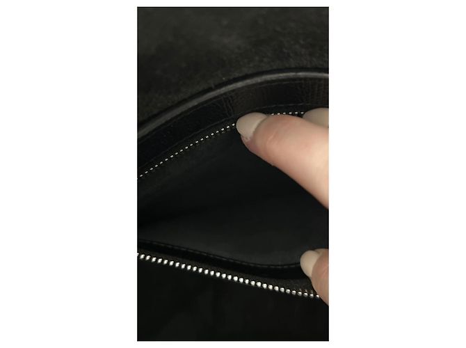 Borsa Cabas Two Way Céline in pelle granulata nera Nero - vista 13