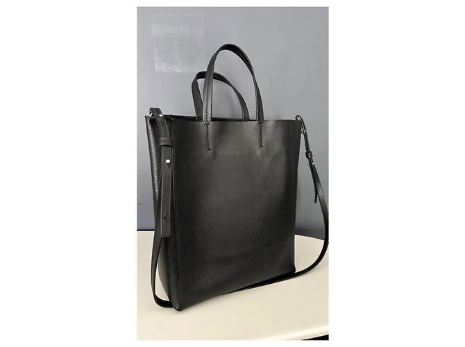 Borsa Cabas Two Way Céline in pelle granulata nera Nero - vista 4