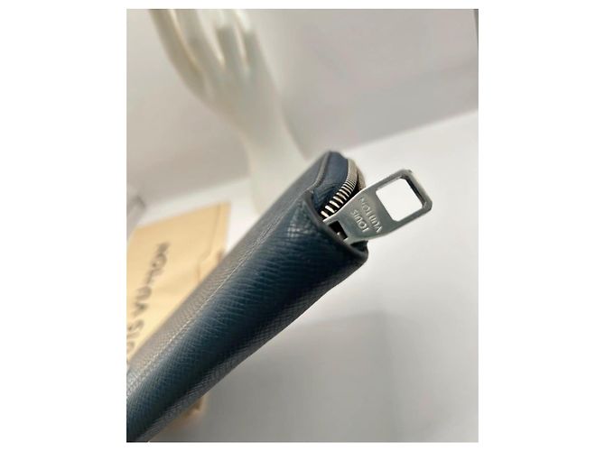 Louis Vuitton Zippy Compagno di Viaggio Pelle Taïga Blu - vista 8