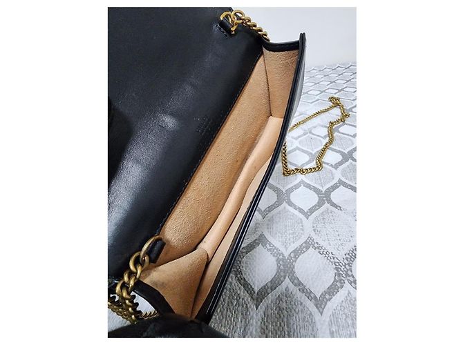 Gucci Mini GG Marmont Abeja Cartera con Cadena Negra Negro - vista 11