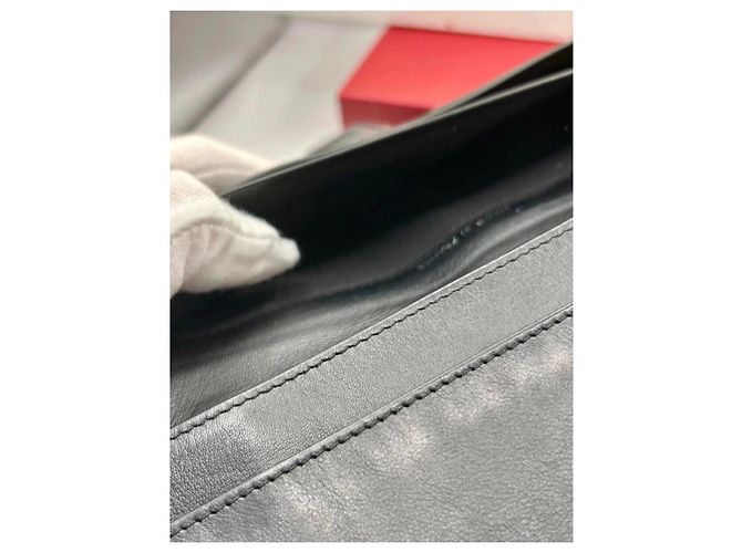 Timeless Cartera Chanel Classic Long Flap Cuero Charol Negro - vista 17