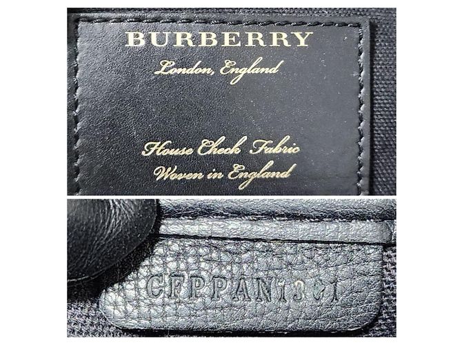 Burberry Derby House Check Small Banner Tote Bag Nera Nero - vista 2