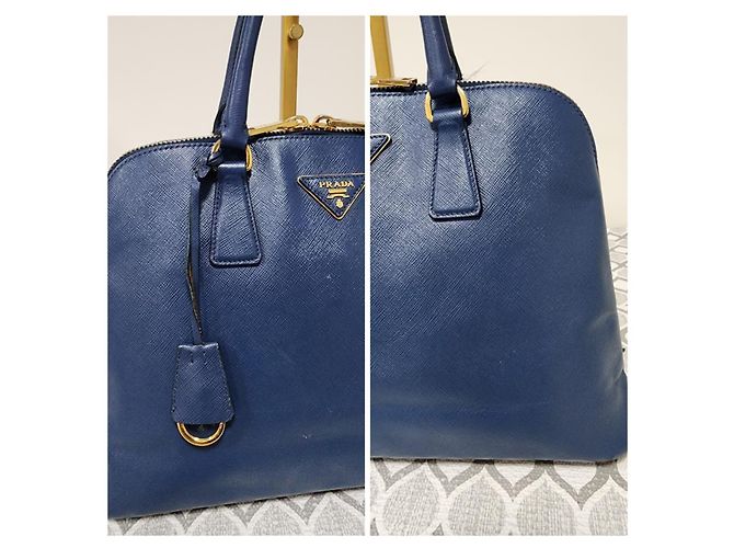 Prada Signature Promenade Borsa a Spalla Grande - Blu Reale - vista 11