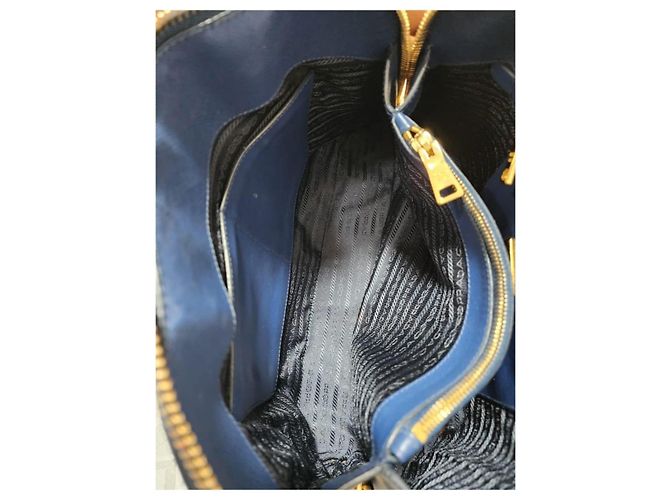 Prada Signature Promenade Borsa a Spalla Grande - Blu Reale - vista 12