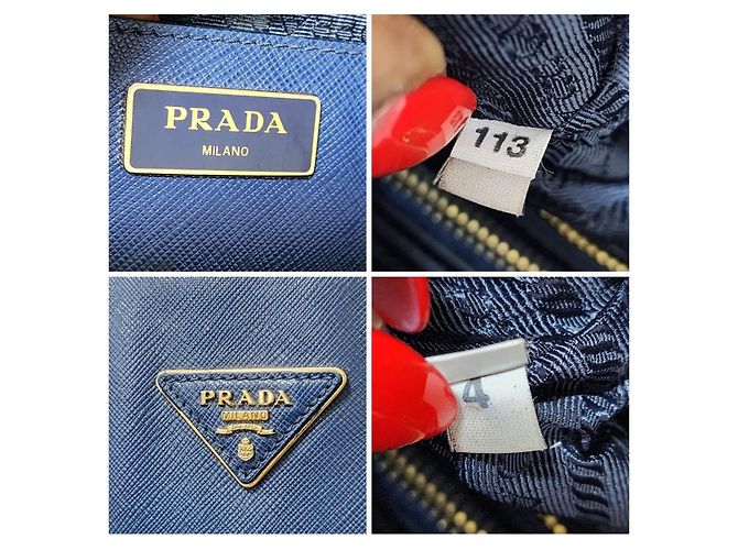 Prada Signature Promenade Borsa a Spalla Grande - Blu Reale - vista 2