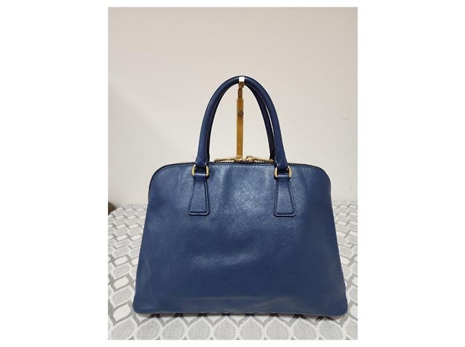 Prada Signature Promenade Borsa a Spalla Grande - Blu Reale - vista 3