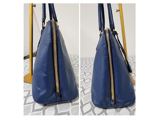 Prada Signature Promenade Borsa a Spalla Grande - Blu Reale - vista 7