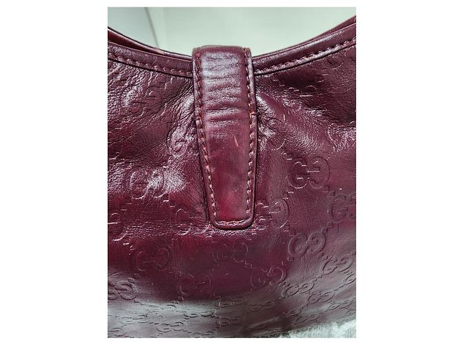 Gucci Guccissima Borsa Hobo Jackie in pelle Bordeaux - vista 10