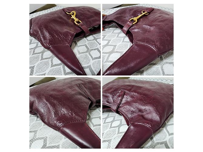 Gucci Guccissima Borsa Hobo Jackie in pelle Bordeaux - vista 9