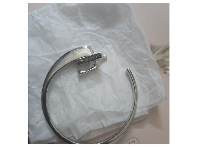 Courreges Courrèges Silver Mono-Loop AC Logo Earring - view 5