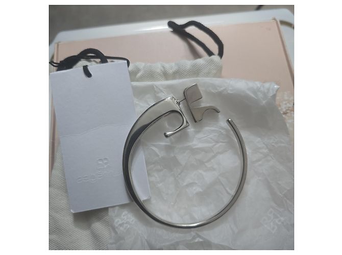 Courreges Courrèges Silver Mono-Loop AC Logo Earring - view 7